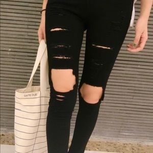 Black oasis destroyed jeans